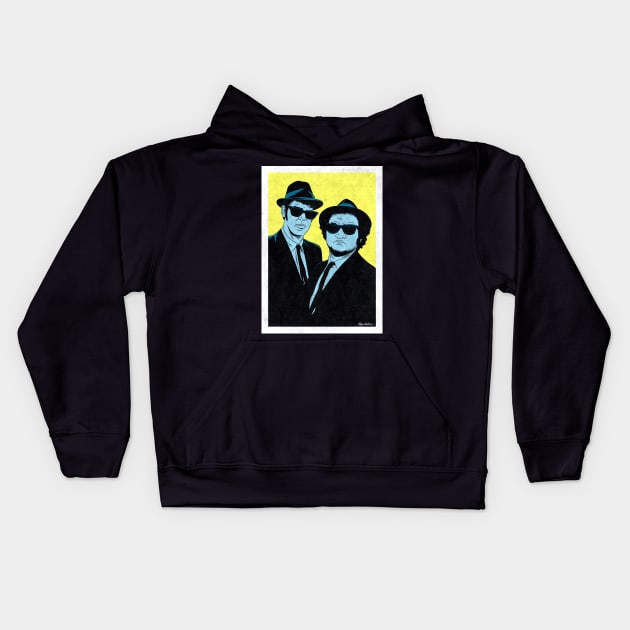 THE BLUES BROTHERS (Pop Art) Kids Hoodie by Famous Weirdos